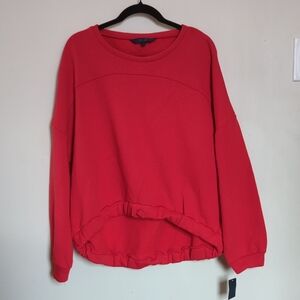 NEW Rachel Roy red cropped high-low sweatshirt with cutout women's size XXL NWT
